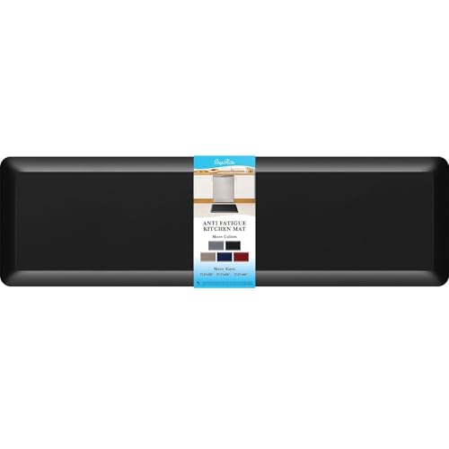 Image of 4 /5 Inch Thick Kitchen Mat Anti Fatigue Mat Kitchen Rugs Kitchen Decor Non-Slip, Stain & Water Resistant, Kitchen Mats Desk Mat for Kitchen, Office, Workshop, Black, 17'' x 60''
