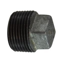 MIDLAND INDUSTRIES 64653 Cored Square Head Plug, 1/2 in MPT, Iron, Galvanized