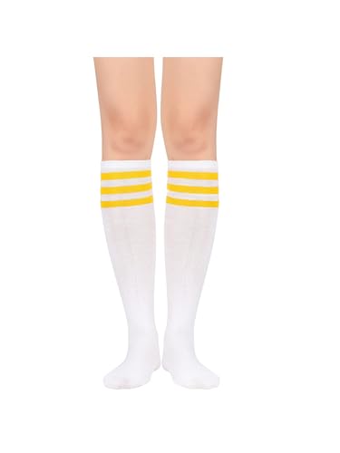 Image of Century Star Knee High Socks for Women Knee Long Striped Tube Socks Athletic Skate Soccer Stocking