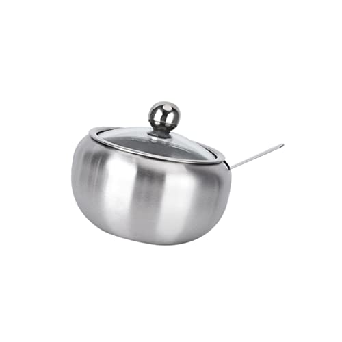 COLLBATH Condiment Jars Sugar Jars for Sugar Bowl with Lid and Container with Lid Containers with Lids Sugar Container Dispenser Kitchen Seasoning Organizer Stainless Steel Spice Jar
