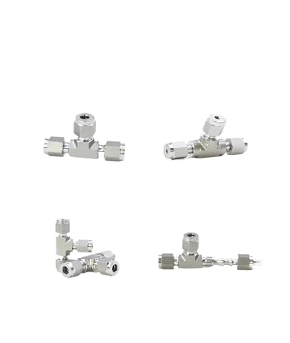 Raccord à 3 voies té de compression acier inoxydable 316L avec écrou fileté UNF - 6