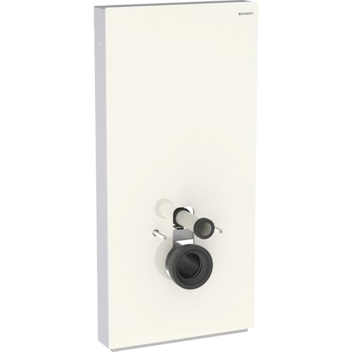 Geberit Monolith Sanitärmodul für Wand-WC, 101cm, Wasseranschluss seitlich, mit Anschlussstutzen, 131.022.JL.5, Farbe: Glas sand-grau