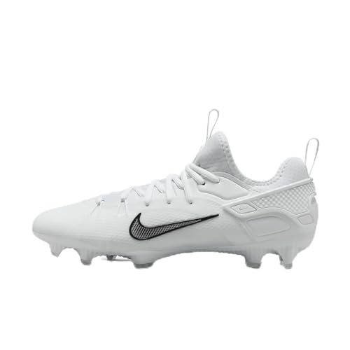 Nike Huarache 9 Elite Low LAX Lacrosse Cleats (FD0089-101, White/White/Black) Size 7.5