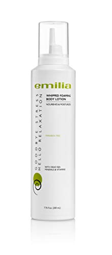 Emilia Whipped Foaming Body Lotion - Dead Sea Body Lotion With Vitamin E- Moisturizing Mousse Body Lotion - Fast Absorbing Whipped Body Moisturizer - Paraben Free Body Care 7.76 fl oz (200 ml)
