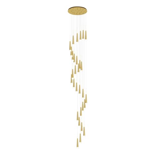 Lustre LED moderne d'escalier rotatif à 30 têtes avec télécommande