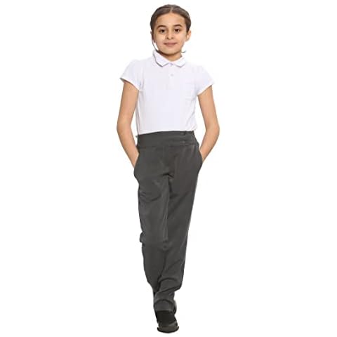 Grey Girls Half Elastic Waist Trousers Cover
