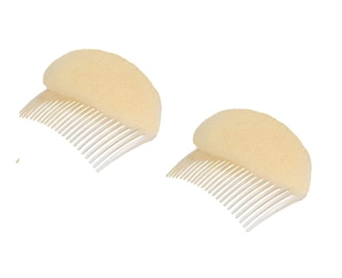 2 piezas de espuma de esponja para mujer, peine para el pelo, tope, volumen Inserciones encantadoras colmenas para el cabello, clip para el moño del partido