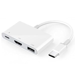 [Apple MFi-Zertifiziert] USB-C HDMI Adapter 3-in-1 4K HDMI, 100W PD Ladeanschluss & USB 3.0 Hub, Kompatibel mit iPhone 15/16/17, iPad, MacBook & Laptops, Plug & Play