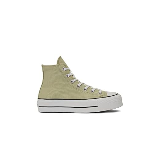 Converse- Tênis Chuck Taylor Lift All Star cano alto feminino, Olive Aura/Branco/Preto, 6,5