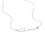 MyNameNecklace Personalized Custom Signature Style Name Necklace with Diamond in Sterling Silver 925 or Gold Plating - Custom Jewelry Gift for Her silver