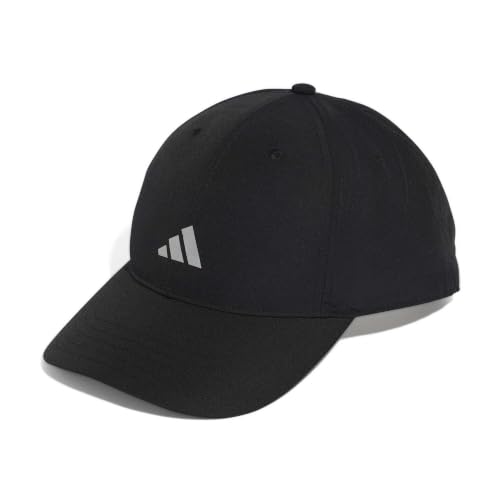 adidas Unisex Adulto Running Essential Climacool 6 Panel Baseball Hat, Black/Reflective Silver, M-L