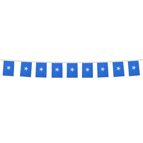 Image of AZ FLAG Somalia 6 meters BUNTING Flag 20 flags 9'' x 6'' - Somali STRING flags 15 x 21 cm