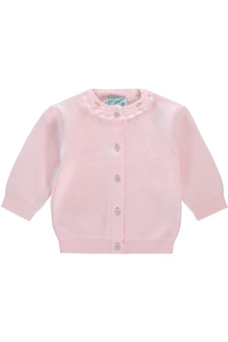 Julius Berger Girls' Cotton Cashmere Cardigan with Rosebuds - White Girls Sweaters, Cardigan for Girls