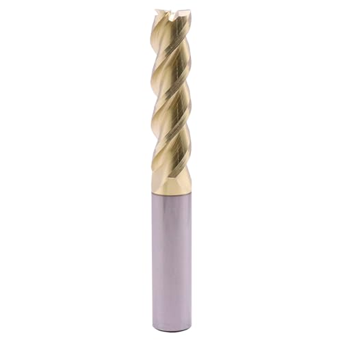 Image of 1 /2 inch 3 Flute Solid Carbide Long End Mill, 4 inch Overall Length, ZrN Coated | 45 Helix, 1 /2 inch Cutting Dia, 1 /2 inch Shank Dia, 2 inch Length of Cut, for Milling Aluminum and Copper, Square End