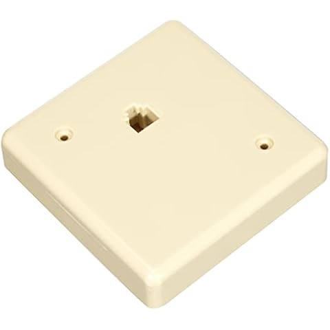 Electrowifi Roseta Telefono Cuadrada 6P4C Marfil Cover