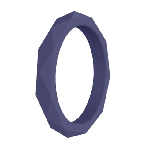 Anillos de silicona unisex tipo geométrico juego x10 miniatura 1