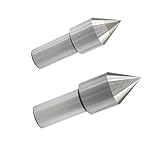 High Precision Lathe Dead Center with Tungsten Steel Tip - Straight Handle White Steel Alloy, 1pcs