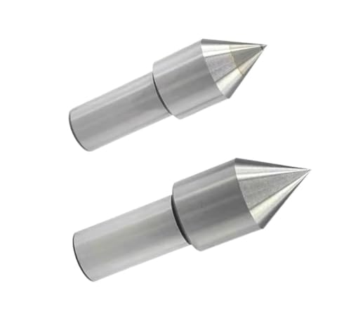 High Precision Lathe Dead Center with Tungsten Steel Tip - Straight Handle White Steel Alloy, 1pcs