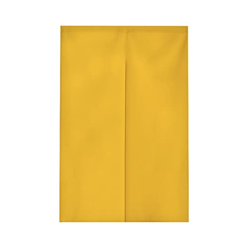 Surwin Noren Giapponese Tenda da Porta in Lino, Giapponese Noren Tinta Unita Divisorie Lunga Tappezzeria per Finestra Cucina Ristorante Negozio Doorway Decorazione (85x150cm,Giallo)