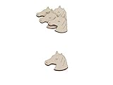pferdekopf zeichnen holzpferd Inhalt 20 Stück Kreativknoten 20 Teile Streudeko/mit eingravierten Details perfekt zum Schmücken und Basteln/Motiv Pferdekopf (20)