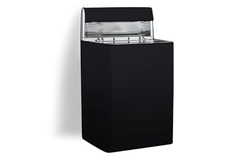 Image of Wings Star Waterproof Top Load Fully Automatic Washing Machine Cover for 8 Kg, 8.5 Kg, 9 Kg, 9.5 Kg (Black) - 63 x 63 x 93 cms