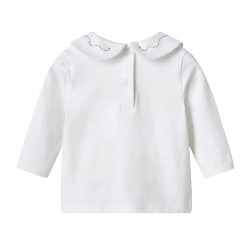 Image of Toddler Kids Girls Boys Basic Peter Pan Collar Tee Shirt T-Shirts Tops Bottom Long Sleeve Solid Blouse
