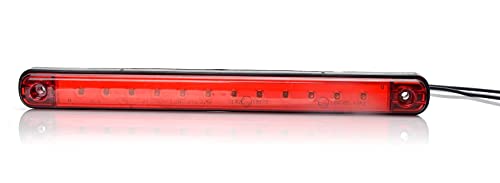 12-24V LED Feu de brouillard Rouge Troisième feu stop 238mm 12 LEDs Cover