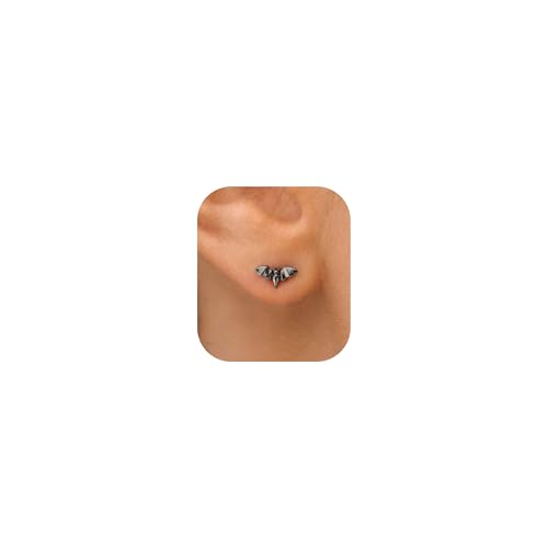 PRTGL Stud Earrings for Women- Balck Tiny Bat Stud Earrings
