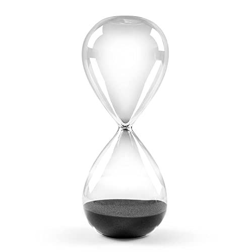 SWISSELITE Hourglass Sand Timers, Hourglass Sand Clock Inspired Glass for Home, Desk, Office Decor(8Inch-30Mins Black Beauty) - Thumbnail 2