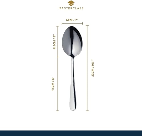 MasterClass Duo of Stainless Steel Serving Spoons, 2-Piece Spoon Set for Buffets, Dinner Parties and Family Meals - Silver - Image 3