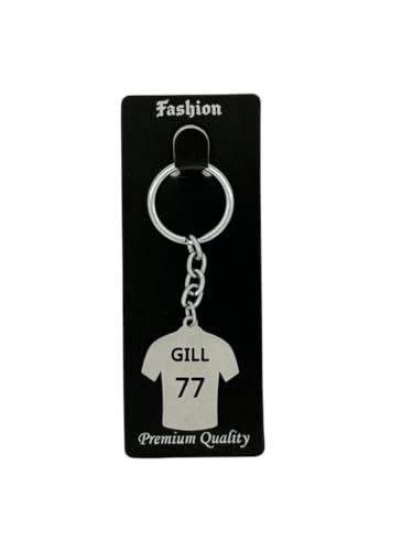 Iconic Keychains Fashion Metal Keychain, Dress Keyring with '77' Jersey Design in metal
