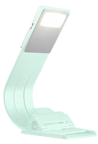 QDPKPI Bookmark Book Light, Clip on Book Lights for Reading at Night, Reading Lights for Books in Bed - Eyes, 8 LED with 3 Colors Temperatures & Stepless Dimming for Readers & Kids -Green