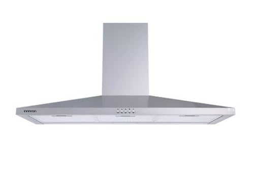 INFINITON Campana de Pared CMPP-94XBJ, 400 m3/h, 90 cm de Ancho, B, Diseño piramidal, 3 Niveles de potencia de succión, 3 Filtros de aluminio incorporado, Luz Led, Inox