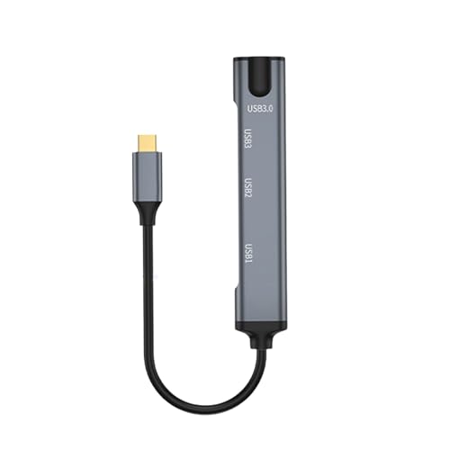 4ポートTypeC USB3.0 2.0アダプター。高効率オフィスワーク。キーボードと拡張USBスプリッター。