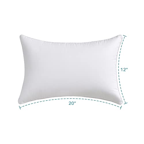 Image of Oubonun 12 inchx20 inch Throw Pillow Insert - Plush and Supportive Decorative Cushion with 100% Cotton Cover, for Couch, Sofa, Bed, Chair - Pack of 1