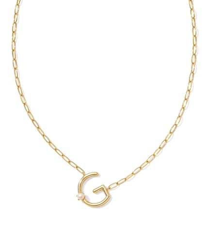 Kendra Scott Womens Pearl Letter G Short Pendant Necklace Gold White Pearl One Size
