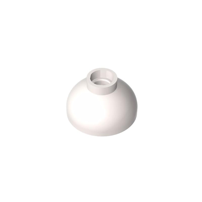 15395 Round Brick Brick Round 2x2 Dome Bottom [Open Stud] 50 Pieces GDS-1224 Compatible with Lego Building Blocks Color:White — image 1