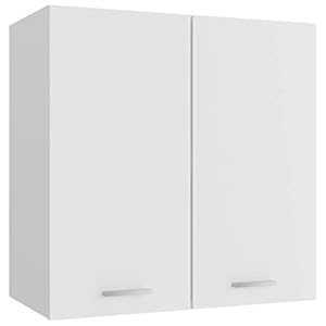 vidaXL Hängeschrank 2 Regalböden Küche Schrank Einbauküche Küchenzeile Küchenmöbel Oberschrank Küchenschrank Weiß 60x31x60cm Holzwerkstoff