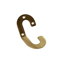 Creative House Numbers Letter A-Z Brass Hook Golden, Coat Robe Wall Door Plaque Hat Hanger Dormitory Home Decor Alphabet, with Screws Accessories, for Apartment Street Address Mailbox Indoor