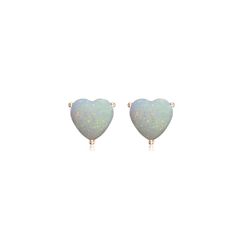 Image of Goldhartz Sterling Silver Genuine, Created or Simulated Birthstone Gemstone 7mm Heart Stud Earrings