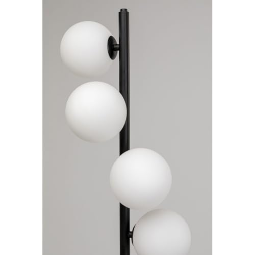 Lámpara de Pie elegante de mármol y negro Scala Balls Milky 6
