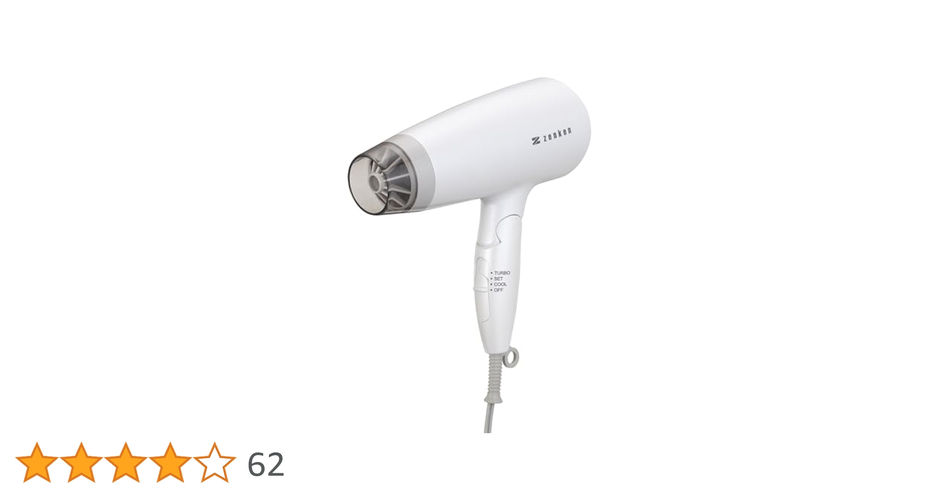 ドライヤー ゼンケン 電磁波低減 ヘアードライヤー ホワイト ZD-1000w ドライヤー ゼンケン 電磁波低減 ヘアードライヤー ホワイト ZD
