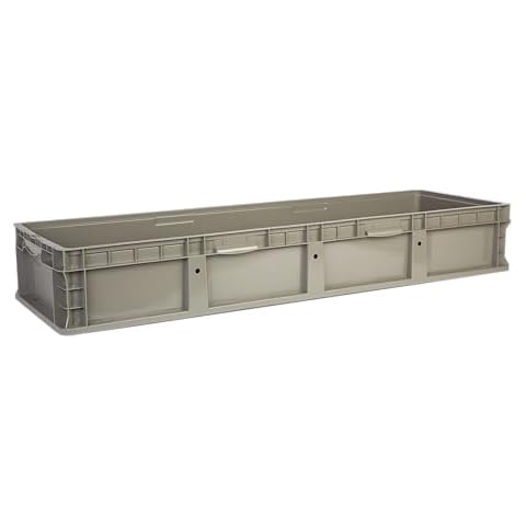 Hudson Exchange 48 x 15 x 7.5" (21 Pack) Straight Wall Handled Storage Container Tote, Gray/Brown Cover