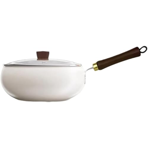 Quirix セラミック フライパン 業務用多機能フライパン 軽量22/24/26/28cm 木製ハンドル付き炒め鍋 セラミックコーティング 蓋付きガス火対応 焦げ付きにくい お手入れ簡単 高熱効率一人暮らしの利用に最適 (28cm,ホワイト)