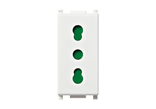 VIMAR 0R14203 Plana Bpresa con protezione Sicury 2P+T 16A standard italiano tipo P17/11, bianco