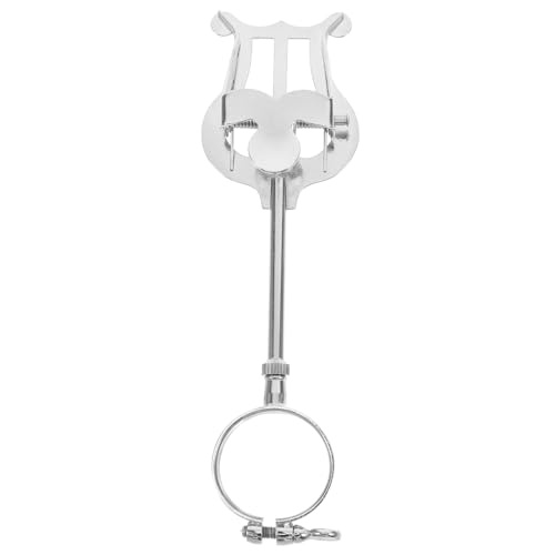 Clarinet Lyre and Lyre for Clarinet Sheet Music Clip Silver Holder - Portable Music Stand for Marching Band, Wind Instruments, Woodwind Accessories