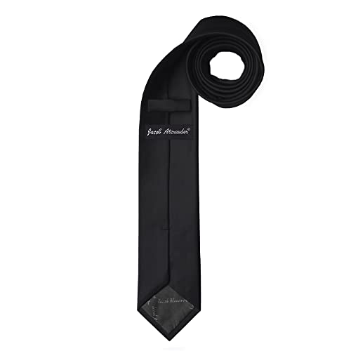 Image of Jacob Alexander Men's Skinny Width 2 inch Solid Color Tie