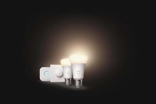 Philips Hue White, Kit de démarrage 2 ampoules LED connectées E27, Pont et Smart Button, équivalent 75W, 1100 lumen, compatible Bluetooth, fonctionne avec Alexa, Google Assistant et Homekit – Image 5