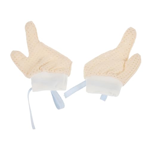 SUPVOX Baby Finger Sucking Stop 2 Pack Nail Biting Gloves Gel Finger Protectors Fingertip Gloves Soft Comfortable for Newborns Anti-Sucking Protector