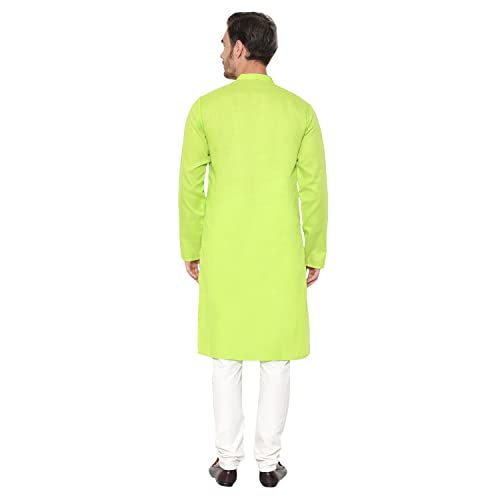 Image of LATEST CHIKAN Men's Cotton Blend Regular Solid Kurta Pyjama Set - Casual Ethnic Set